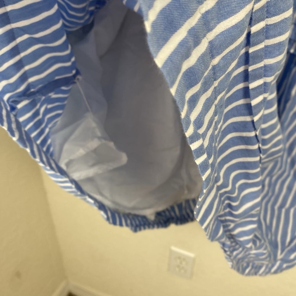 Pact Size M Easy Sunset Cami Dress Blue Striped Coastal Organic Cotton Tiered - Picture 8 of 10